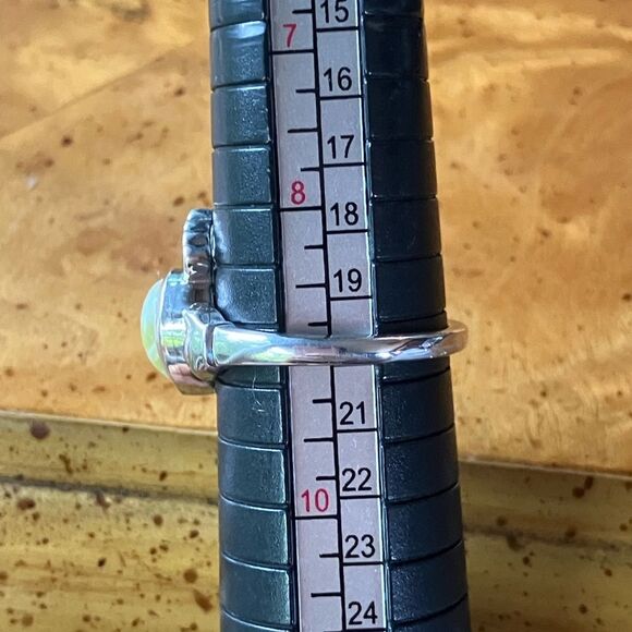 Natural Connemara Marble Sterling Silver Claddagh Ring - Picture 8 of 9